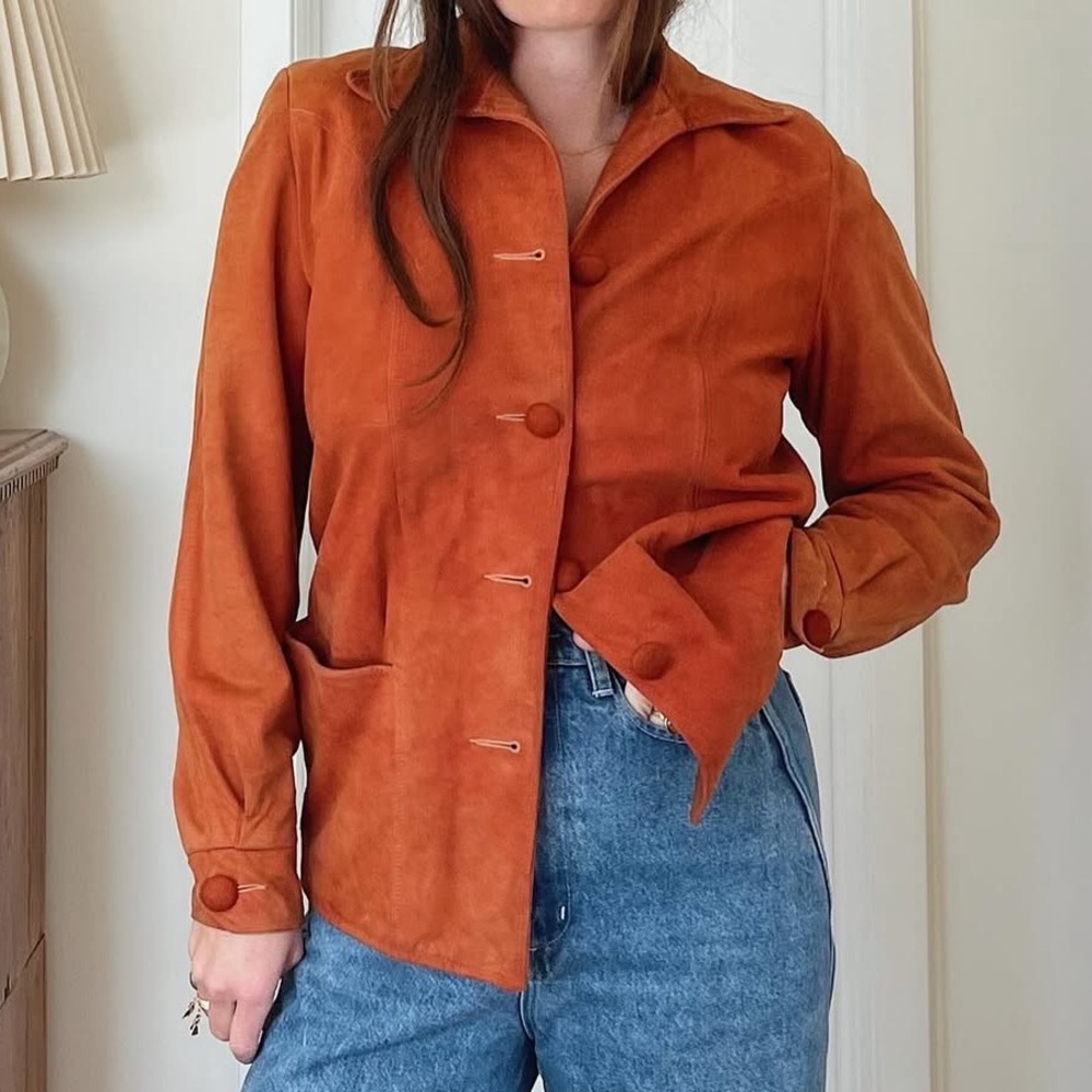 1960s vintage orange suede jacket
